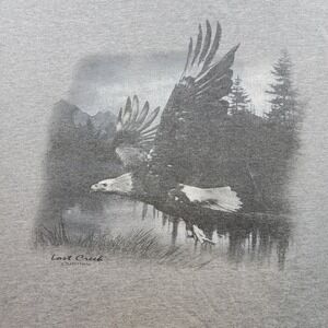 Lost Creek Outfitters Graphic T-Shirt Mens L Gray Good Eagle Nature Print